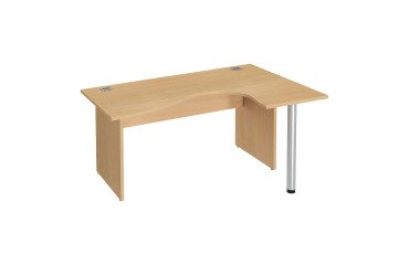 Bureau compact Excellens Bois L 160 cm retour à droite plateau pied plein - voile de fond droit