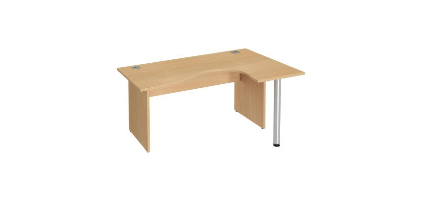 Compact desk with full wooden legs Excellens - straight modesty panel