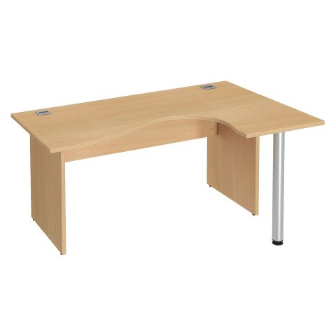 Mesa compacta patas madera recta Excellens Haya An 160 cm ala derecha con panel de fondo recto