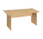 Straight desk Excellens Wood L 160 cm solid top and leg - straight back panel