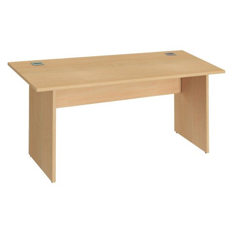 Mesa recta patas rectas Excellens An 160 cm haya con panel de fondo recto