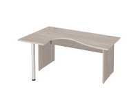 Compacte werkpost Excellens Hout L 160 cm bijzet links vol onderstel - rechte beenafscherming