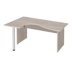 Bureau compact Essens Bois L 160 cm retour à gauche plateau pied plein - voile de fond droit