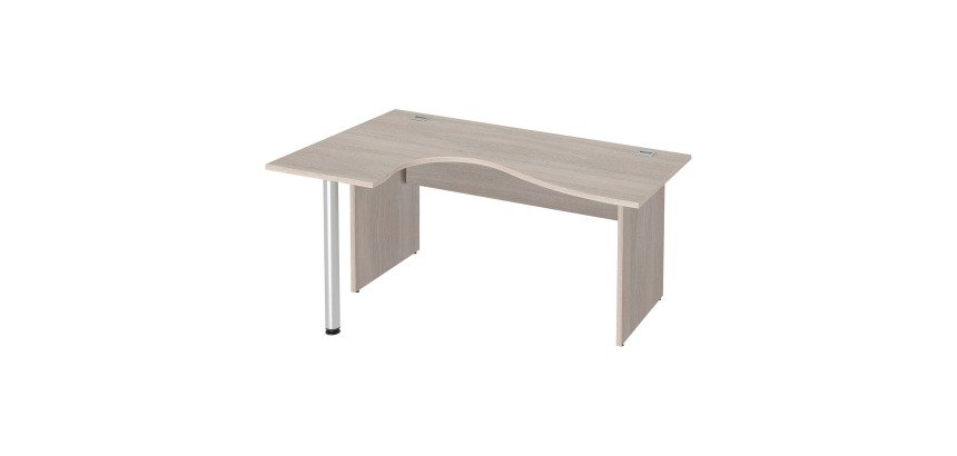 Bureau compact Essens Bois L 160 cm retour à gauche plateau pied plein - voile de fond droit