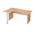 Compacte werkpost Excellens Hout L 160 cm bijzet links vol onderstel - rechte beenafscherming
