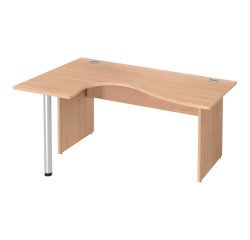 Excellens Compact Desk Wood L 160 cm left return full leg top - straight modesty panel