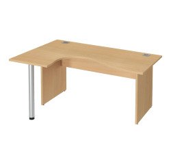 Bureau compact Excellens Bois L 160 cm retour à gauche plateau pied plein - voile de fond droit