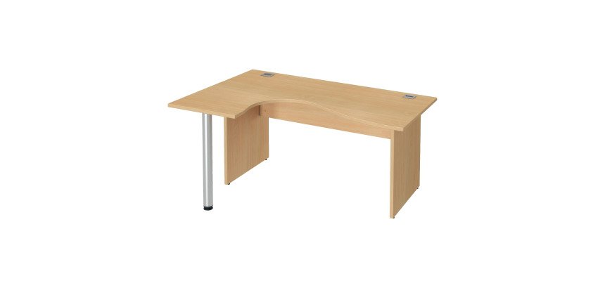 Bureau compact Excellens Bois L 160 cm retour à gauche plateau pied plein - voile de fond droit