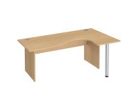 Compact desk with full wooden legs Excellens - straight modesty panel