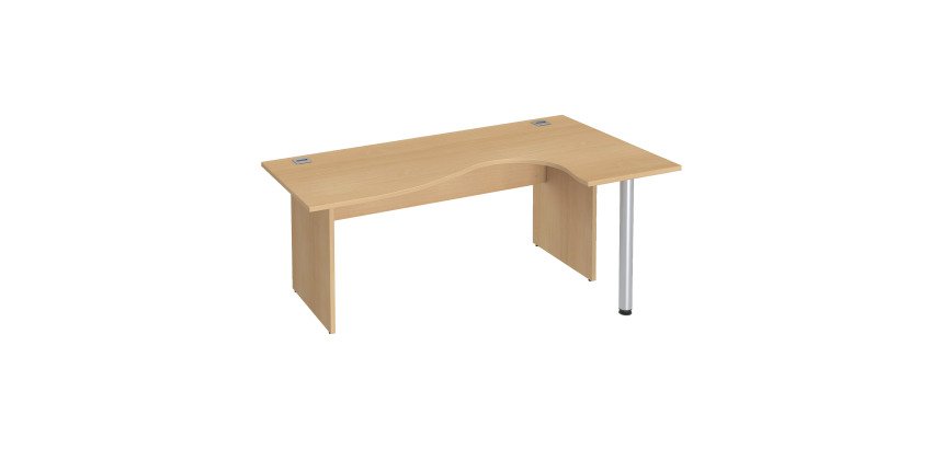 Bureau compact piètement plein bois Excellens - voile de fond droit