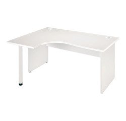 Compacte werkpost Excellens Hout L 160 cm bijzet links vol onderstel - rechte beenafscherming