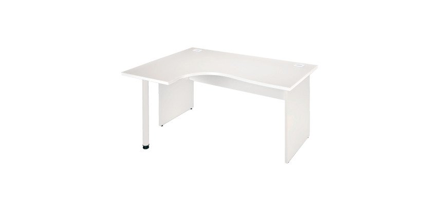 Bureau compact Essens Bois L 160 cm retour à gauche plateau pied plein - voile de fond droit