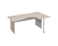 Compacte werkpost Excellens Hout L 180 cm bijzet rechts vol onderstel - rechte beenafscherming