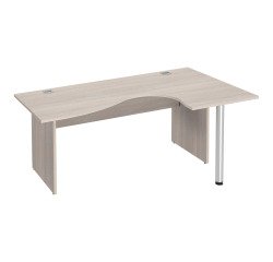 Mesa compacta patas madera recta Excellens con panel de fondo recto