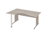 Bureau compact Essens Bois L 160 cm retour gauche plateau pied bois L - voile de fond droit