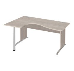 Bureau compact Essens Bois L 160 cm retour gauche plateau pied bois L - voile de fond droit