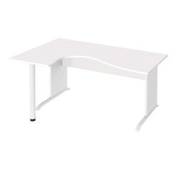 Excellens Compact Desk Wood L 160 cm left return wood leg top - straight modesty panel