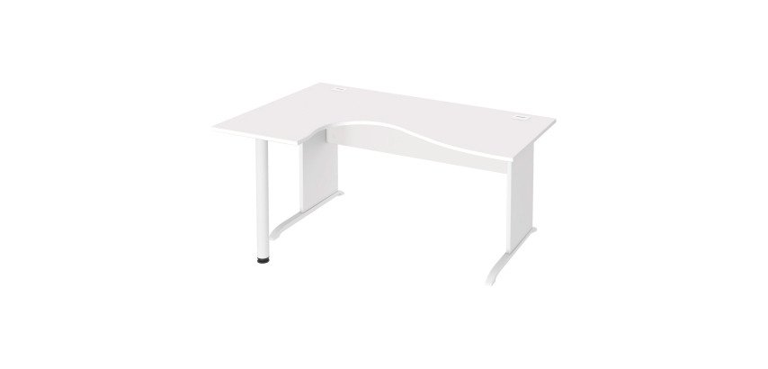 Bureau compact Essens Bois L 160 cm retour gauche plateau pied bois L - voile de fond droit
