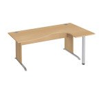 Bureau compact Excellens Bois L 180 cm retour droite plateau pied bois L - voile de fond droit