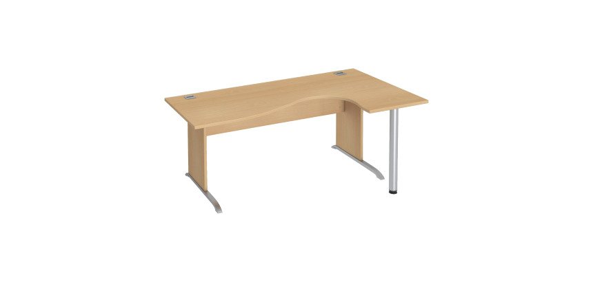 Bureau compact piètement bois L Excellens  - voile de fond droit