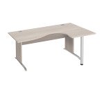 Bureau compact Excellens Bois L 180 cm retour droite plateau pied bois L - voile de fond droit