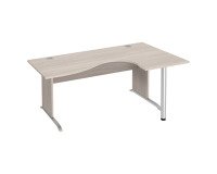 Bureau compact Excellens Bois L 180 cm retour droite plateau pied bois L - voile de fond droit