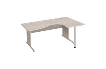 Bureau compact Excellens Bois L 180 cm retour droite plateau pied bois L - voile de fond droit
