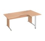 Bureau compact Excellens Bois L 180 cm retour droite plateau pied bois L - voile de fond droit