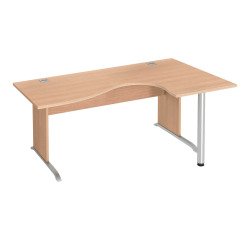 Compact bureau met houten onderstel L Excellens - rechte rugpanelen