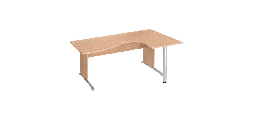 Bureau compact piètement bois L Excellens  - voile de fond droit