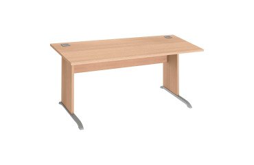 Bureau droit Excellens Bois L 160 cm plateau pied bois L - voile de fond droit