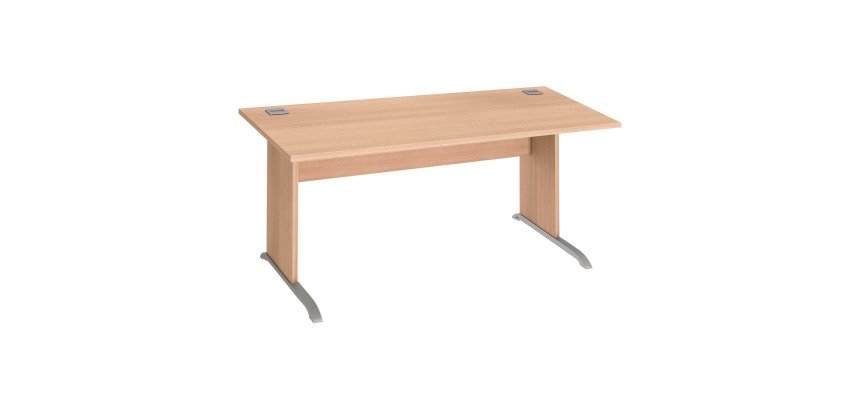 Excellens Straight Desk Wood L 160 cm Wooden Leg Top - Straight Modesty Panel