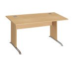 Rechte werkpost Excellens Hout L 140 cm bovenblad L-vormige houten poot - rechte beenafscherming