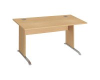 Rechtsschreibtisch Excellens Holz L 140 cm Tischplatte Holzbein L - gerader Sichtschutz