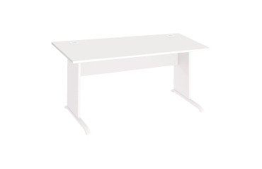 Rechtsschreibtisch Excellens Holz L 160 cm Platte Fuß Holz L - gerade Sichtblende