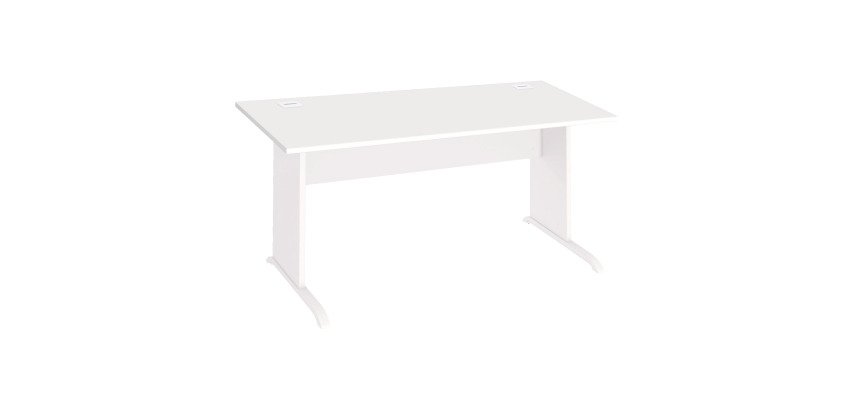 Bureau droit Essens Bois L 160 cm plateau pied bois L - voile de fond droit
