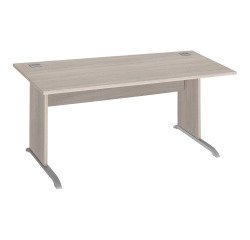 Rechtsschreibtisch Excellens Holz L 160 cm Platte Fuß Holz L - gerade Sichtblende