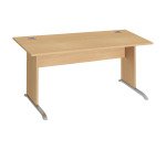 Excellens Straight Desk Wood L 160 cm Wooden Leg Top - Straight Modesty Panel