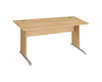 Bureau droit Excellens Bois L 160 cm plateau pied bois L - voile de fond droit