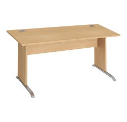 Excellens Straight Desk Wood L 160 cm Wooden Leg Top - Straight Modesty Panel