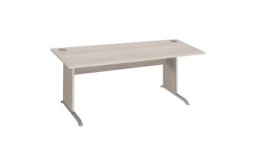Recht bureau met houten onderstel L Excellens - rechte achterwand