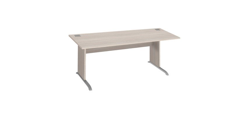 Bureau droit piètement bois L Excellens  - voile de fond droit