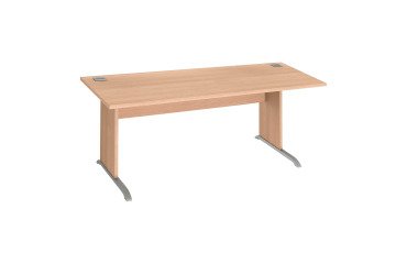 Bureau droit piètement bois L Excellens  - voile de fond droit