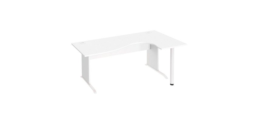 Compact desk with wooden legs L Excellens - straight modesty panel