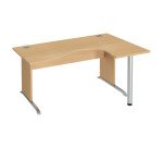 Compact Excellens Desk Wood L 160 cm right return wooden top - straight modesty panel
