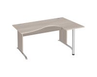 Compact Excellens Desk Wood L 160 cm right return wooden top - straight modesty panel