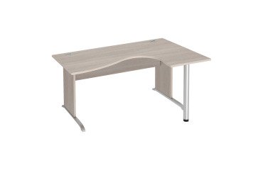 Bureau compact Excellens Bois L 160 cm retour droite plateau pied bois L  - voile de fond droit