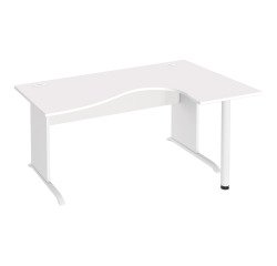 Mesa compacta patas madera en "L" Excellens con panel de fondo recto