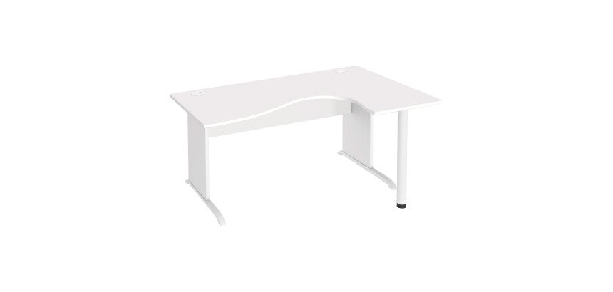 Mesa compacta patas madera en "L" Excellens con panel de fondo recto