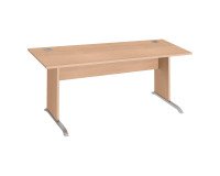 Rechter Schreibtisch mit Holzgestell L Excellens - gerade Sichtblende